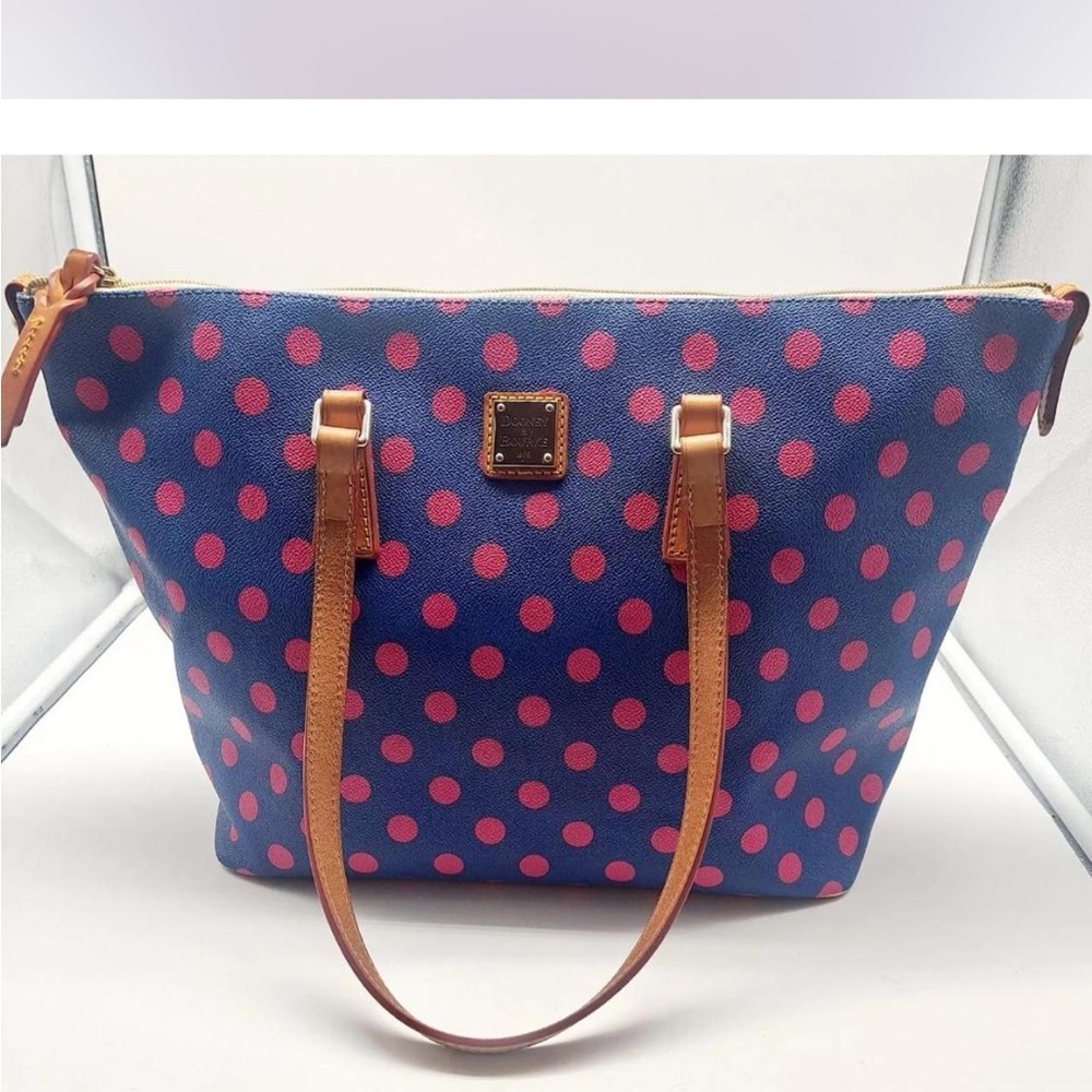 Dooney and Bourke signature Purple/Pink Polka dot large tote